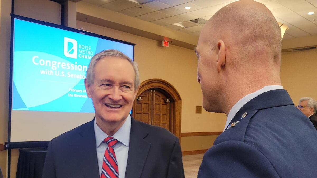 Sen. Mike Crapo said Thursday the United States needs to impose tougher sanctions to punish Russia for its aggressive invasion of Ukraine. He addressed 150 people during a luncheon sponsored by the Boise Metro Chamber.