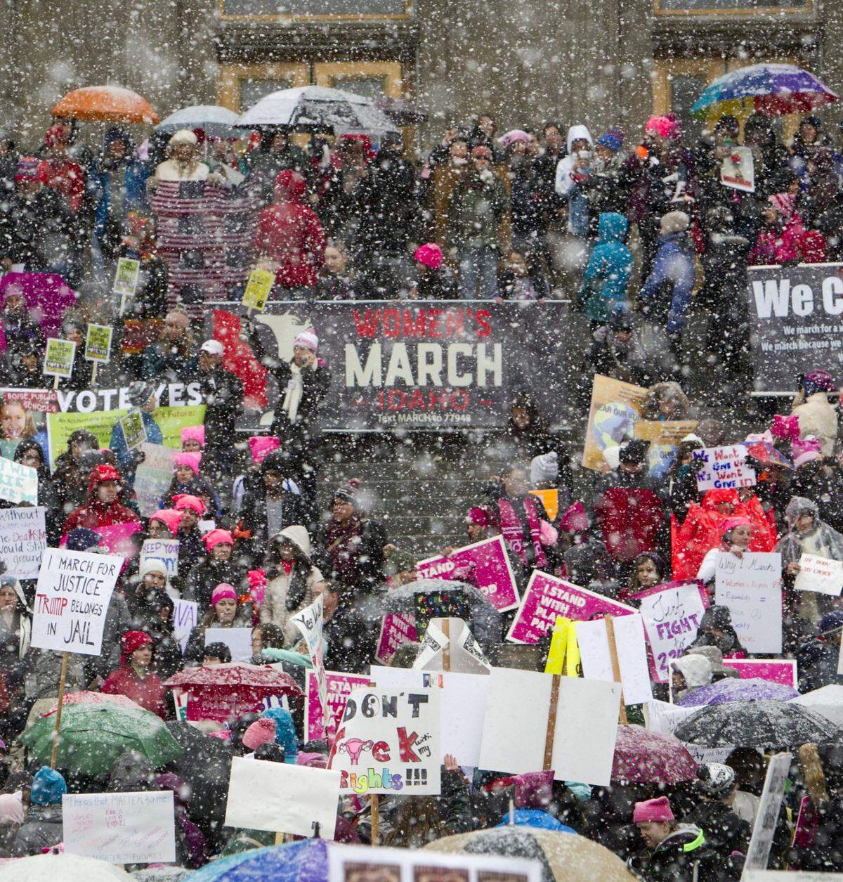 Nearly 5,000 people joined the Women’s March on Idaho in downtown Boise in 2017.
