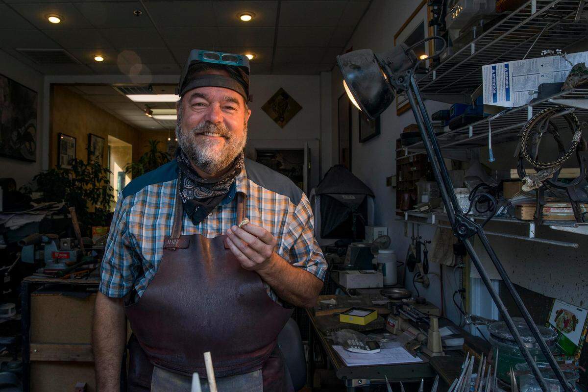 Mike Rogers, 56, is the owner of Precious Metal Arts in Downtown Boise. He’s also a musician.
