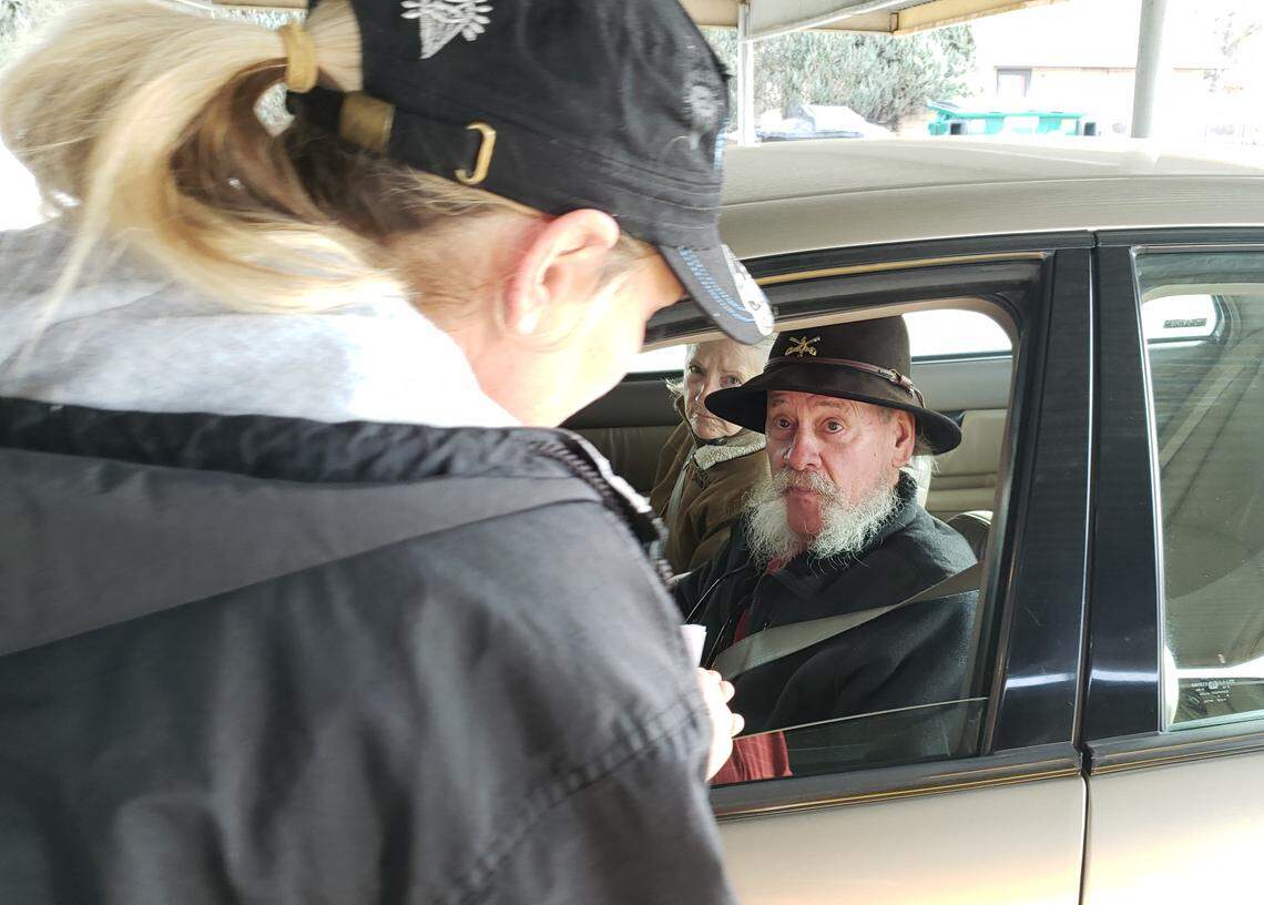 Gene Peters and his wife, Jamie, of Nampa, place their order for burgers and fries at the Hungry Onion. Peters has been eating there since the 1970s.