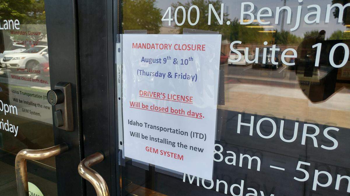 ITD urged Idahoans to plan ahead this week given the closure of DMV offices on Aug. 9 and Aug. 10 to update their computer systems.