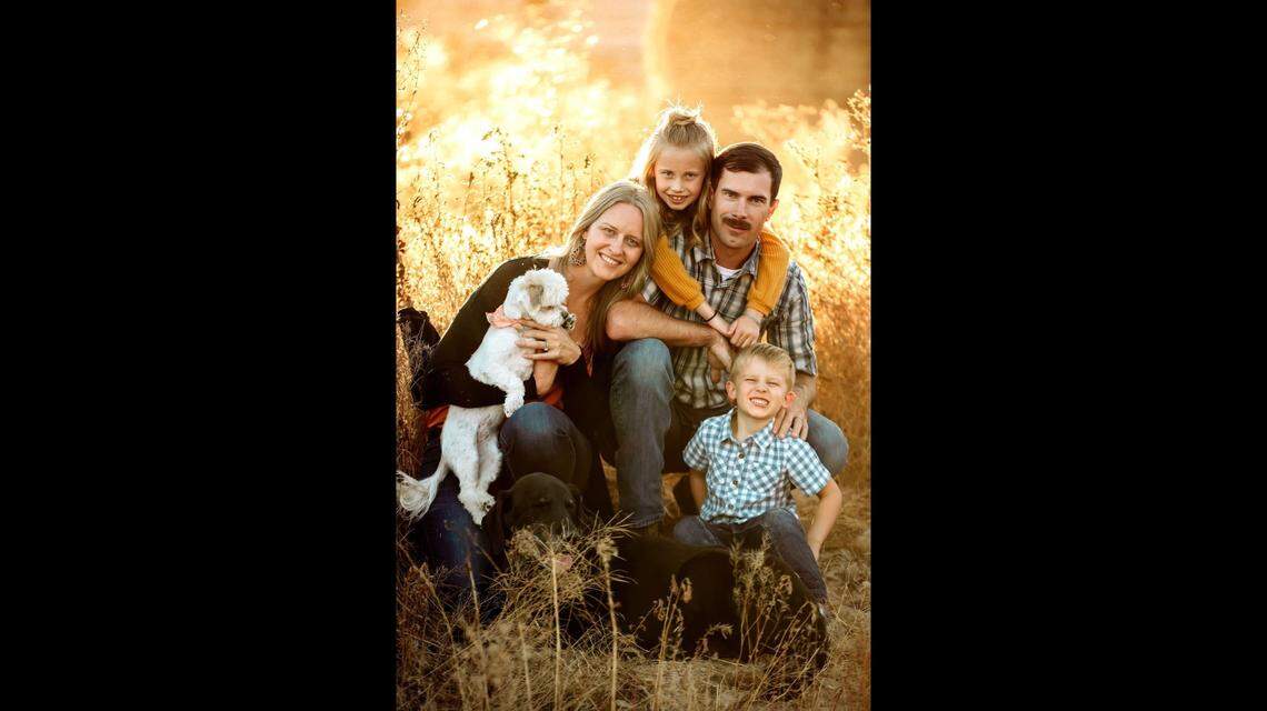 Chief Warrant Officer 3 George “Geoff” Laubhan with his family in an undated photo.