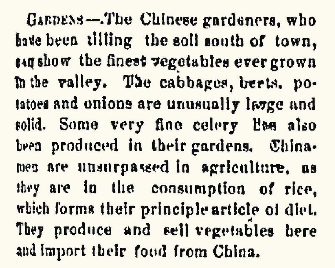 This brief and flattering “Gardens” was published Aug. 2, 1870, in the Idaho Tri-Weekly Statesman.