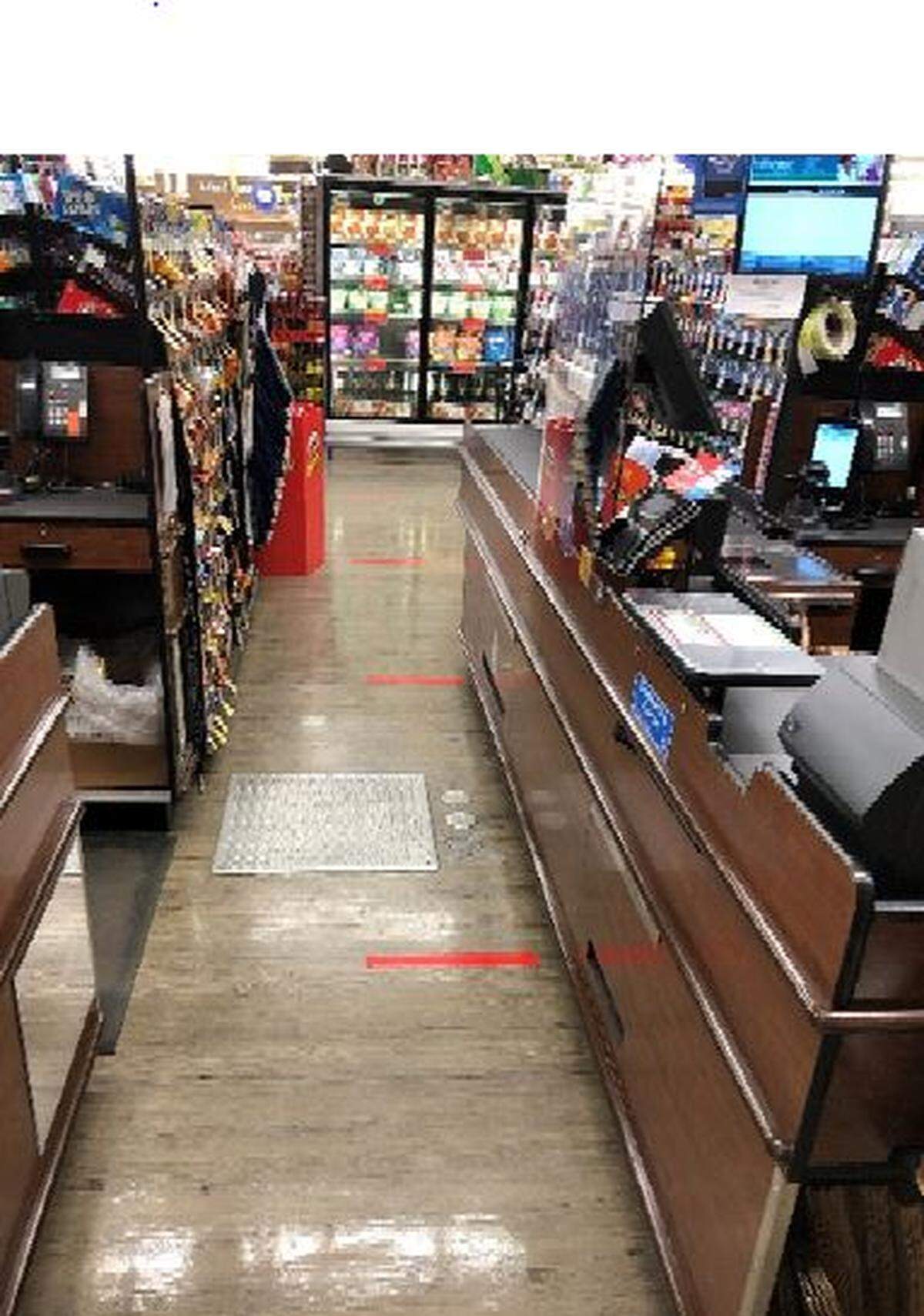 Albertsons has placed marks on the floor at checkstands and in different departments in its Southern Idaho stores to keep customers at least 6 feet apart to discourage the spread of the coronavirus.