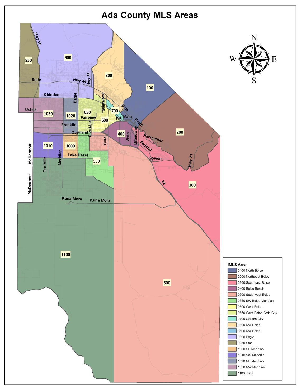 The Ada County Assessor uses MLS districts to determine the boundaries of neighborhoods.