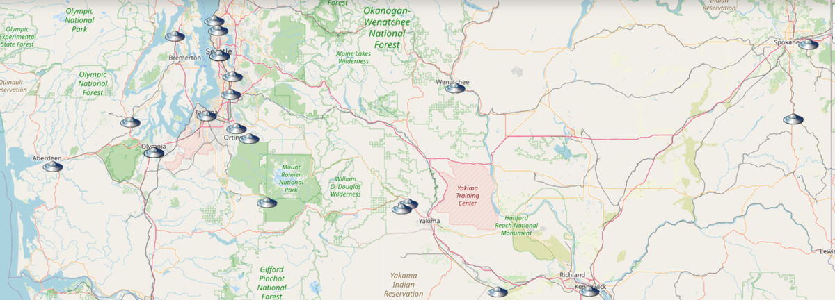 Washigton ranks third for the most UFO sightings in the country, including several around Puget Sound.