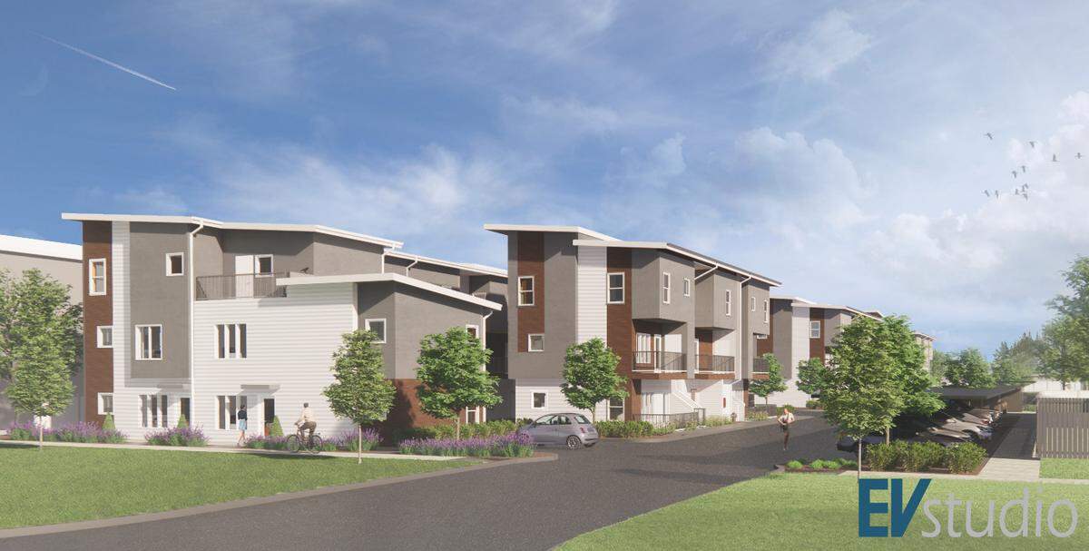 This rendering shows a proposed 75-unit multifamily development at 6256 W. State St., near the northeast corner of West State Street and North Pierce Park Lane. Local agencies have identified State Street as an opportune place for more housing.