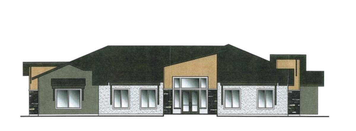 An artist’s rendering of the clubhouse for the apartment complex in the proposed Tanner Creek subdivision.
