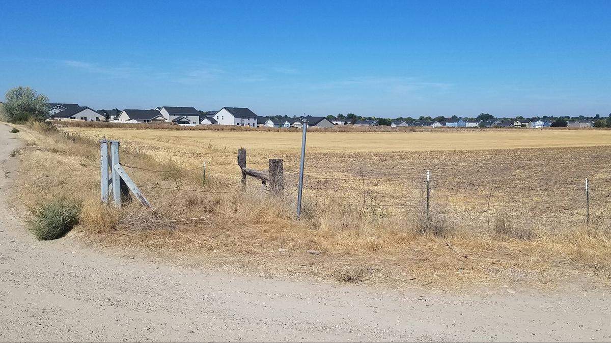 This farm field is where Charter Pointe Properties wants to build 158 single-family homes and 12 four-plexes , just south of the New York Canal on South Maple Grove Road. While Ada County commissioners raised concerns about increased traffic, the developers will pay to widen a portion of Maple Grove that fronts the project and another section farther north.