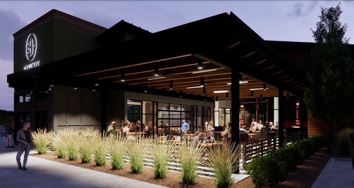 In this architectural rendering, customers frequent the planned Bardenay in Garden City.