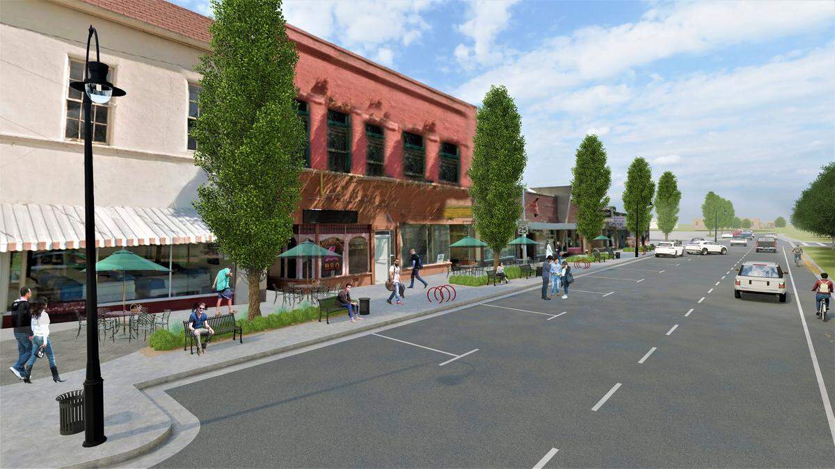 An artist's rendering of improvements in the works on North Main Street in Mountain Home. 