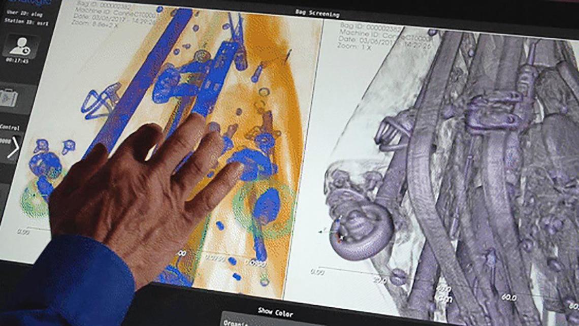 The most significant technology upgrade for the Transportation Security Administration is a computed tomography (CT) scanner. Officers are able to use their fingers to move the 3D X-ray image to inspect bags’ contents.