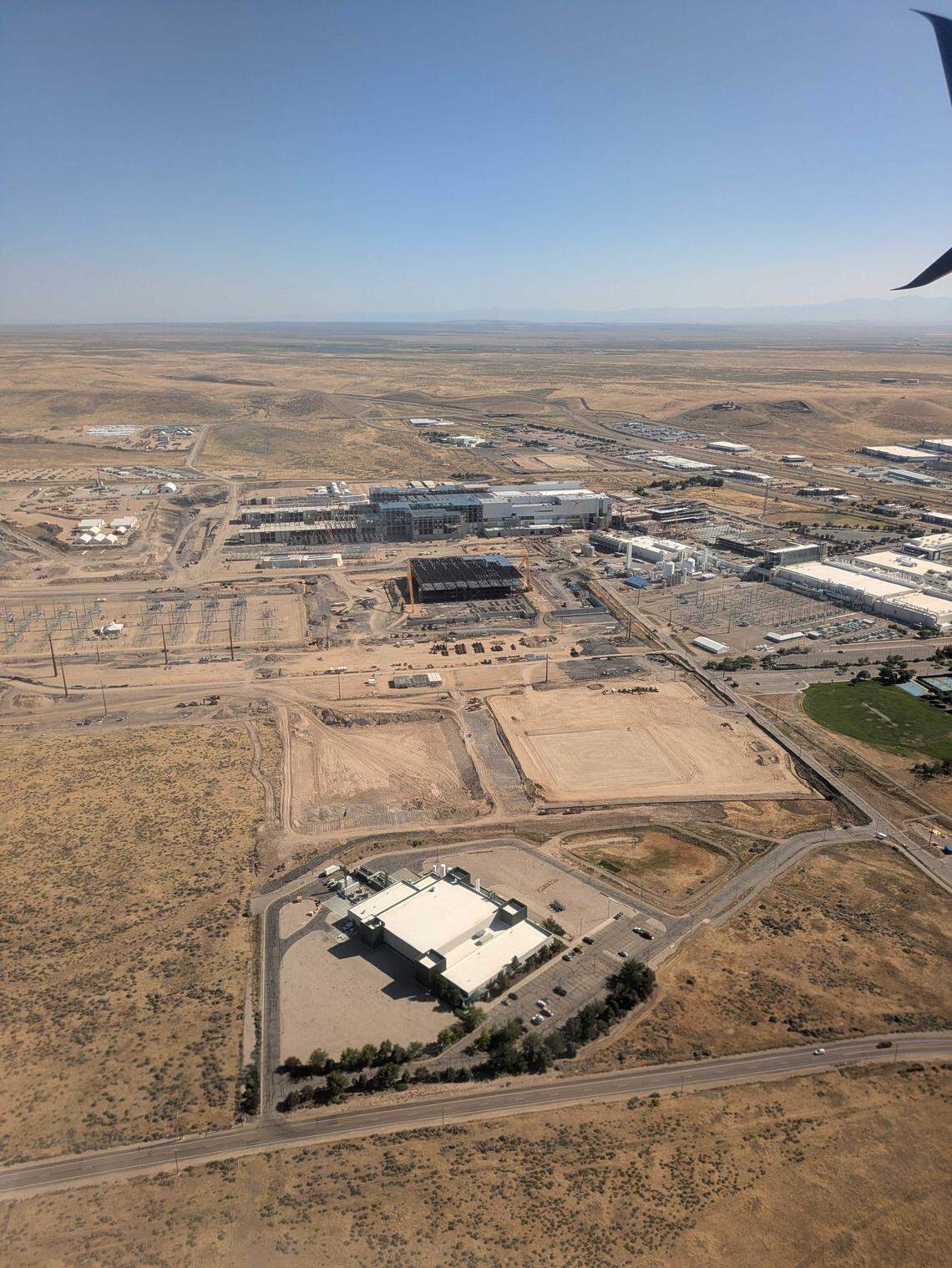 Micron’s expansion in Southeast Boise as seen from a plane in July.