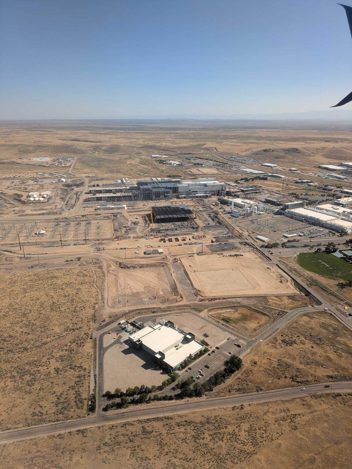 Micron’s expansion in Southeast Boise as seen from a plane in July.
