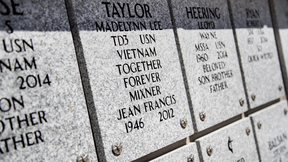 Idaho Navy veteran Madelynn “Lee” Taylor, of Nampa, challenged state law to allow her wife’s ashes to be interred alongside hers at this granite columbarium at the Idaho State Veterans Cemetery. Taylor’s wife, Jean Mixner, died in 2012. Tyler died this month. At the time of Mixner’s death, Taylor was told she and Mixner could not be buried together at the Idaho State Veterans Cemetery because Idaho law did not recognize their marriage.