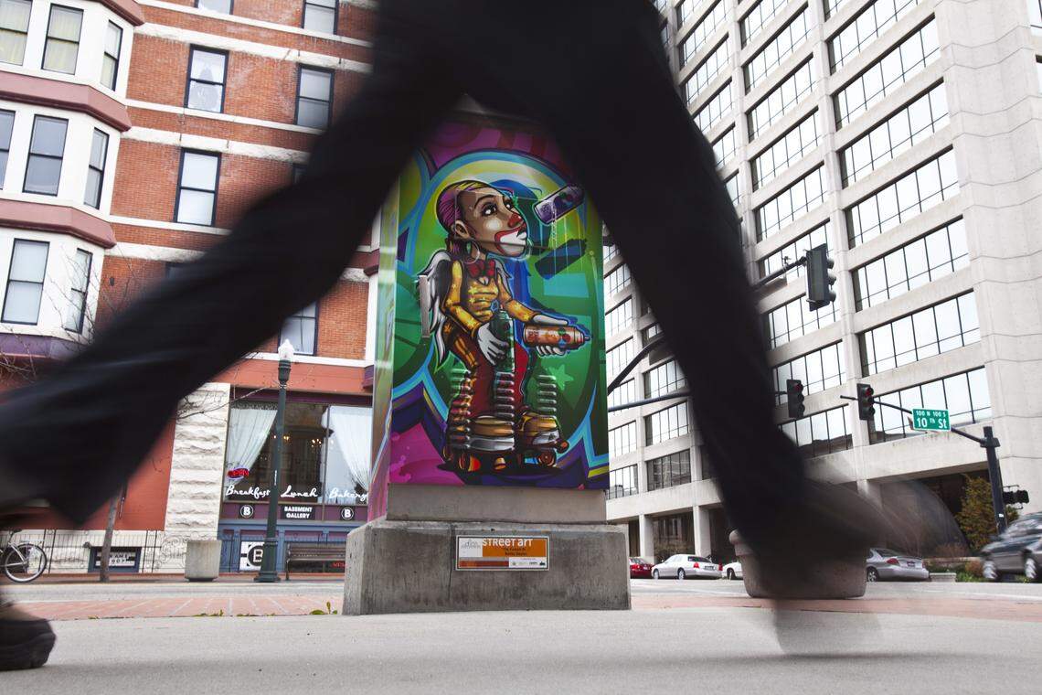Traffic box at 10th and Main streets