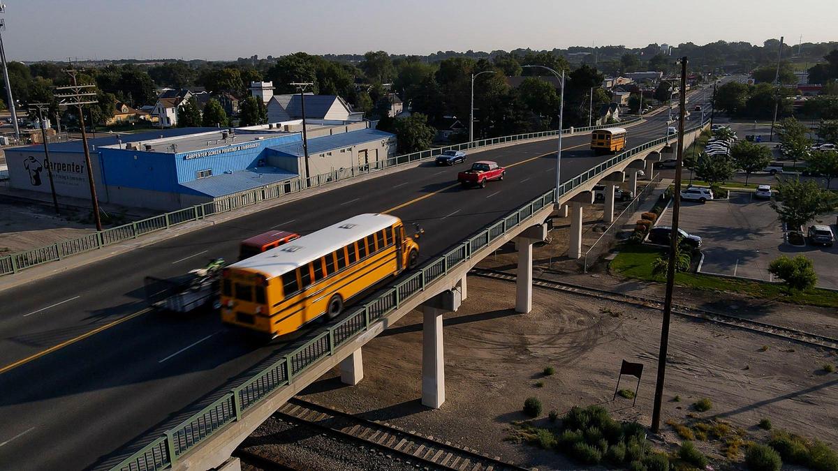The 10th Avenue bridge in Caldwell is four lanes wide and crosses over Union Pacific Railroad lines, as well as city streets between East Chicago and Arthur streets. Built in 1956, the bridge is considered to be in fair condition, but is not able to accommodate heavy truck traffic.
