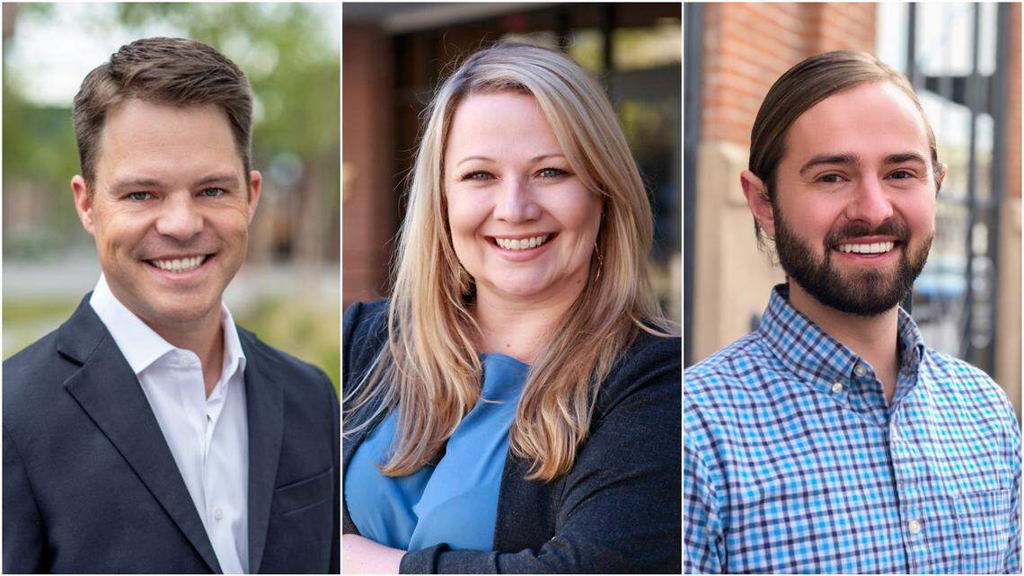 From left, Patrick Bageant, Meredith Stead and Brady Fuller have earned endorsements from the Idaho Statesman editorial board for Boise City Council seats 1, 3 and 5, respectively.
