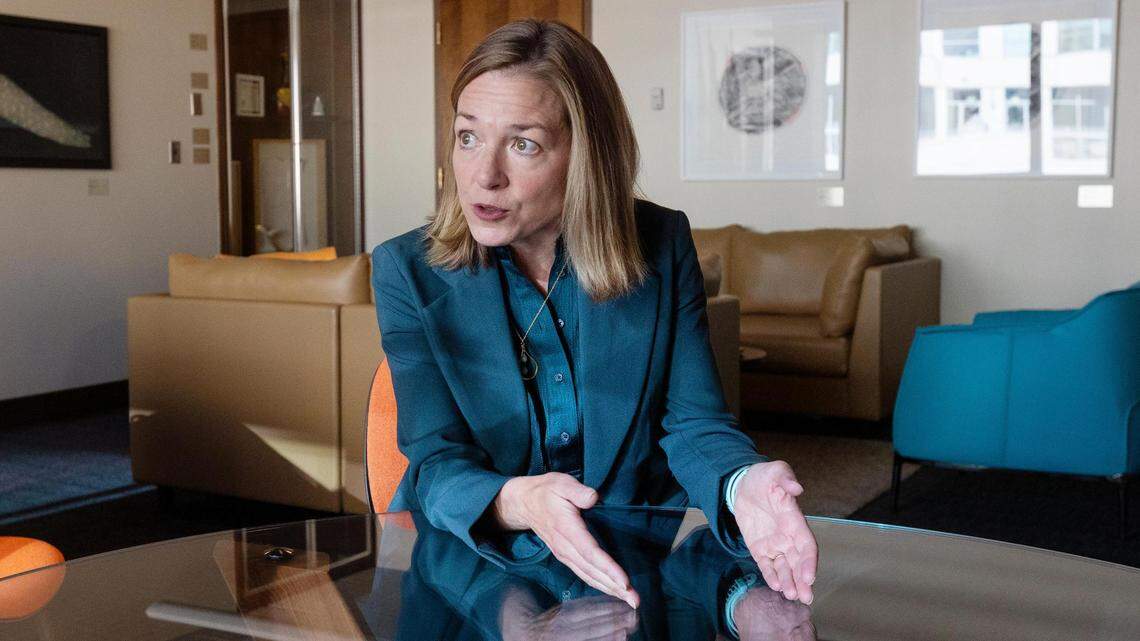 Boise Mayor Lauren McLean speaks about the decisions surrounding the departure of former Police Chief Ryan Lee on Oct. 6, 2022. McLean equated officers’ attempts to file complaints to “venue shopping.” 