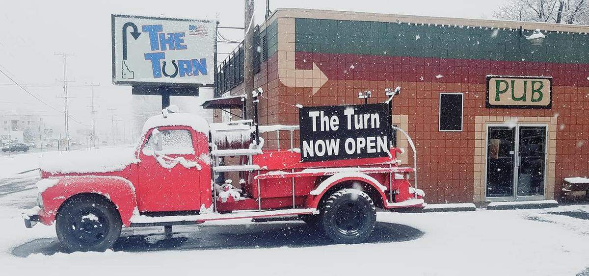 The Turn on a winter day on State Street in Boise.