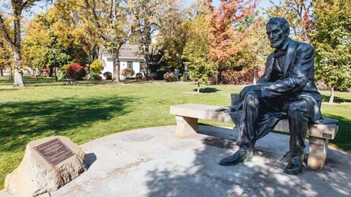 The Abraham Lincoln statue in Julia Davis Park.