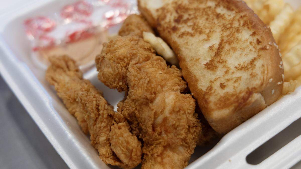 Raising Cane's chicken strips and Texas toast.