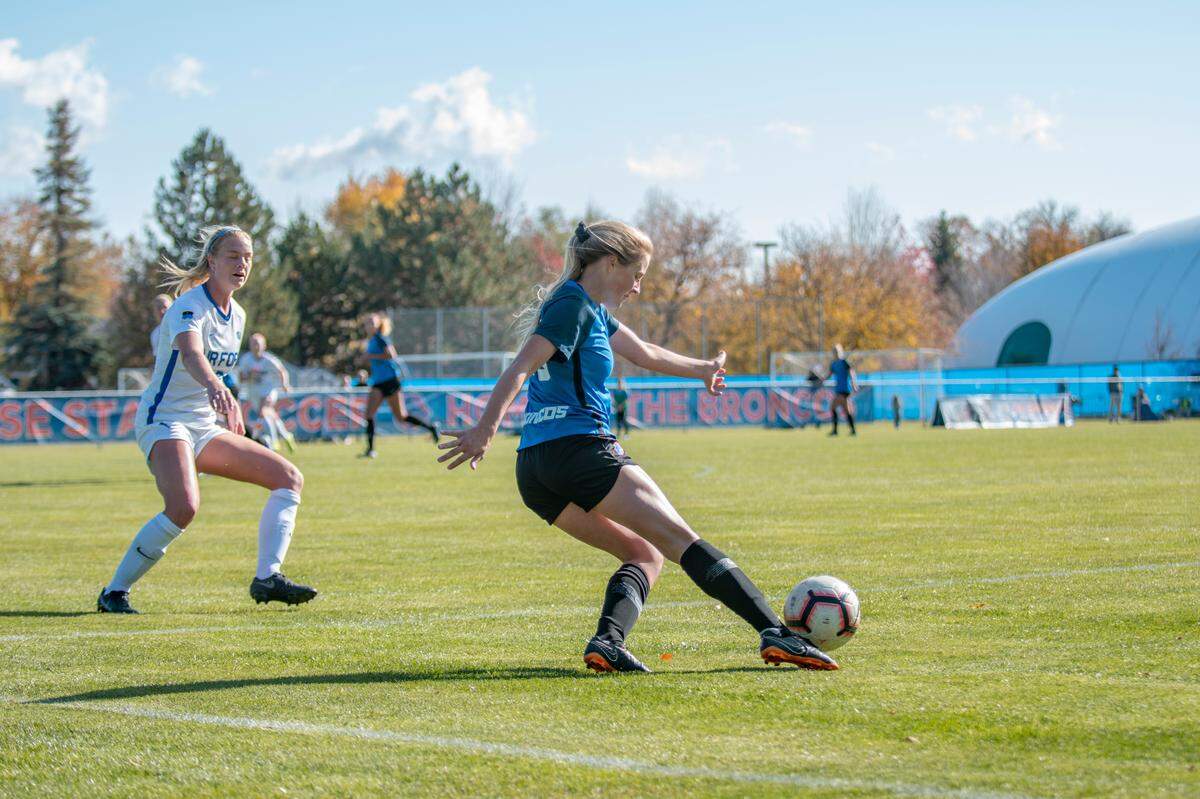 Boise State’s Raimee Sherle was told she was “too small” to play college soccer. She went on to set Mountain West career records for goals and points.