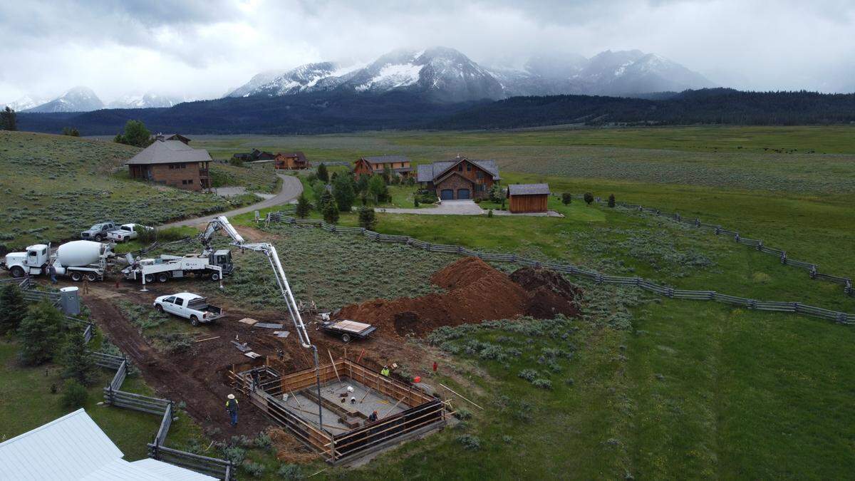 With the Sawtooths and Redfish Lake nearby, Stanley has become a hotspot in the past year and a half for people wanting to buy homes or land. The home in the foreground is being built by Sawtooth Contracting, a Stanley custom-home builder.