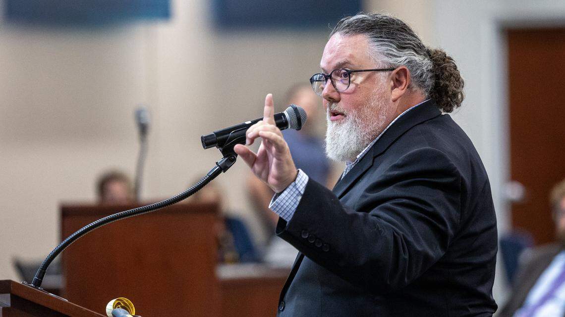 Geoffrey Wardle, Interfaith Sanctuary’s attorney, argues against restrictive regulations on the shelter home. 