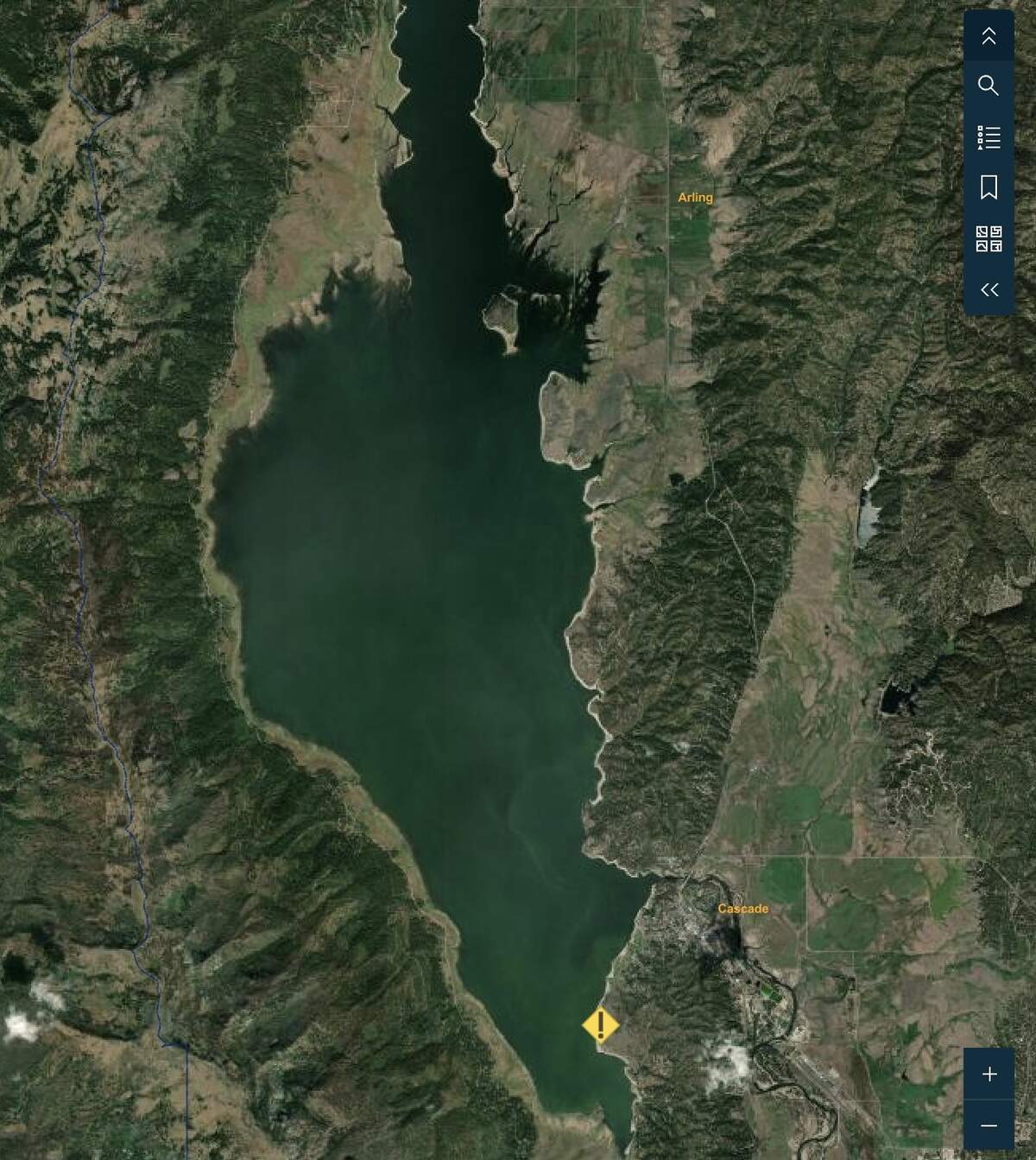 The Van Wyck Boat Ramp sits on the southeast side of Lake Cascade. The marker on the map shows where the boat ramp is located.