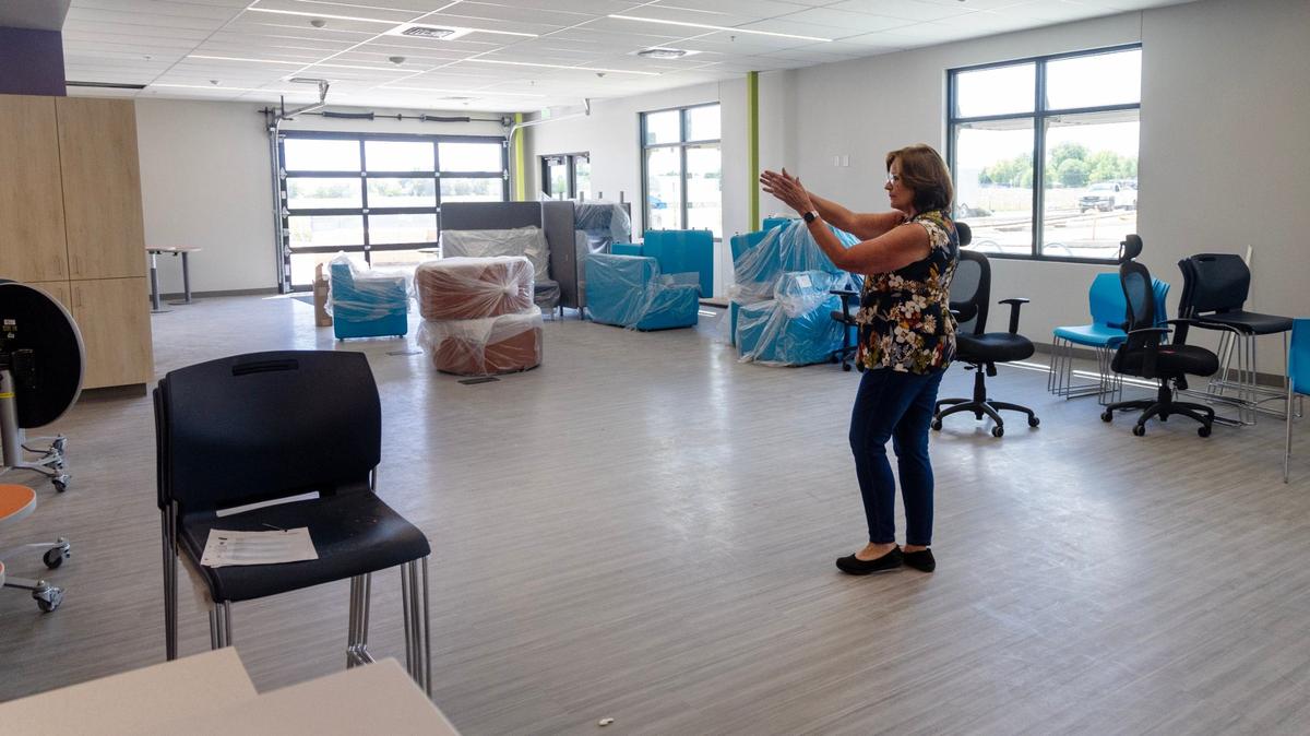 Boys & Girls Clubs of Ada County executive director Colleen Braga tours the teen room of the new Kuna club, which opens Friday. Braga has been working with local organizers on opening the Kuna club for nearly 20 years.