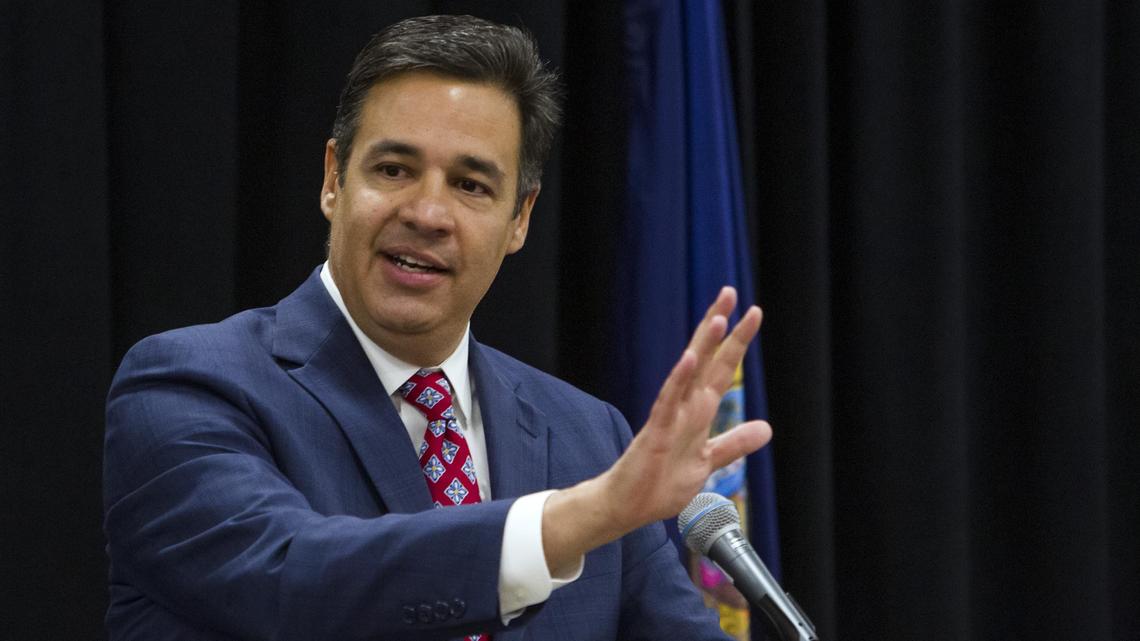 Raul Labrador addresses members of the Idaho Republican Party after being voted as their party chairman on Saturday, June 29, 2019. The Ada County Commission named him as a new member of the Central District Health board, but there are allegations the appointment violated open meeting laws.
