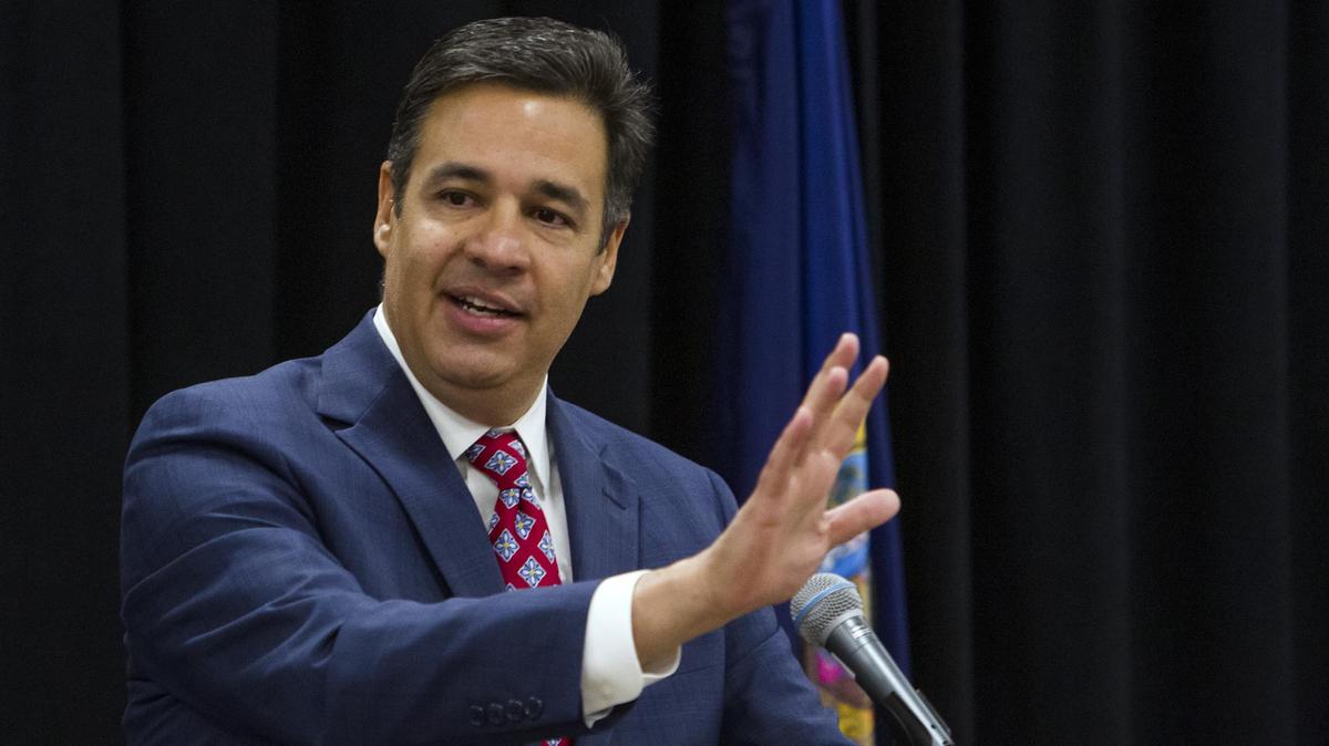 Raul Labrador addresses members of the Idaho Republican Party after being voted as their party chairman Saturday, June 29, 2019 during a meeting at the Boise Centre in Downtown Boise. The former U.S. Representative from Idaho narrowly won the 111-109 vote over nominee Tom Luna, who served eight years as Idaho Superintendent of Public Instruction.