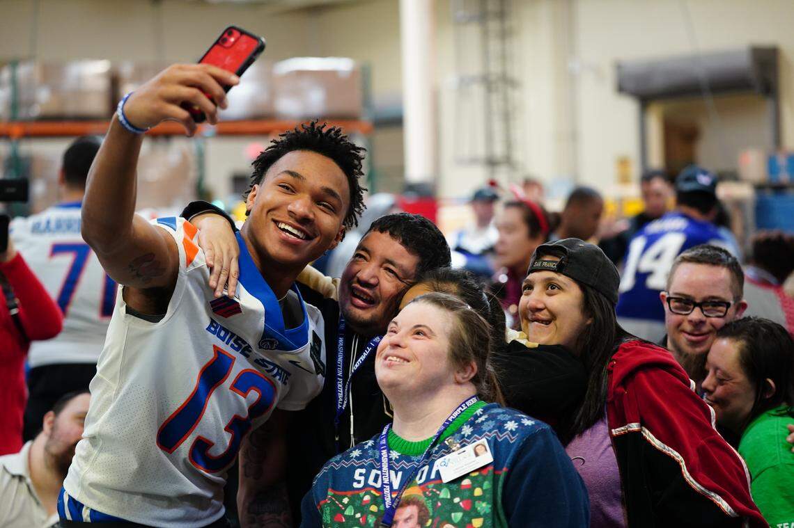 Boise State cornerback Marques Evans was part of the Broncos’ contingent to visit Opportunity Village on Wednesday in conjunction with the Las Vegas Bowl.