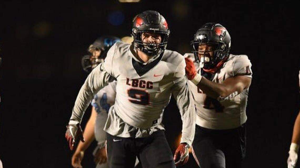 Defensive end Shane Irwin began his college career at San Diego State in 2017 and spent last season at Long Beach City College, where he racked up 47 tackles and 8.5 sacks.