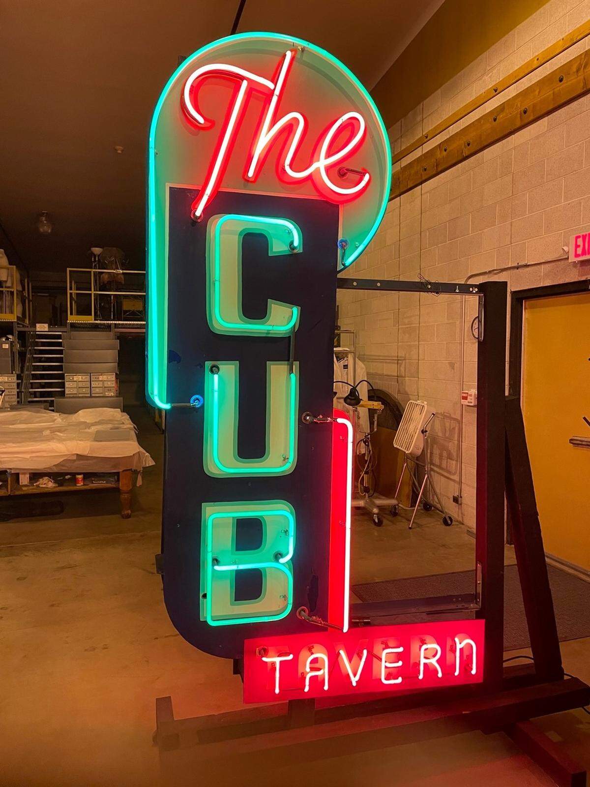 Jade Stacey plans to hang this sign outside his tavern when it opens on the first floor of the Smith Block building at 1015 W. Main St. The Cub Tavern sign once hung where Bar Gernika is now. The sign was rehabbed by local resident Vangie Osborn, who has been working on the “Signs of Our Times” project, collecting old Boise signs, raising money to refurbish them so they shine and glow like new, and looking for permanent homes for them. Stacey said Osborn has agreed to a life-of-the-business lease on the sign so it can go somewhere to be seen and appreciated.