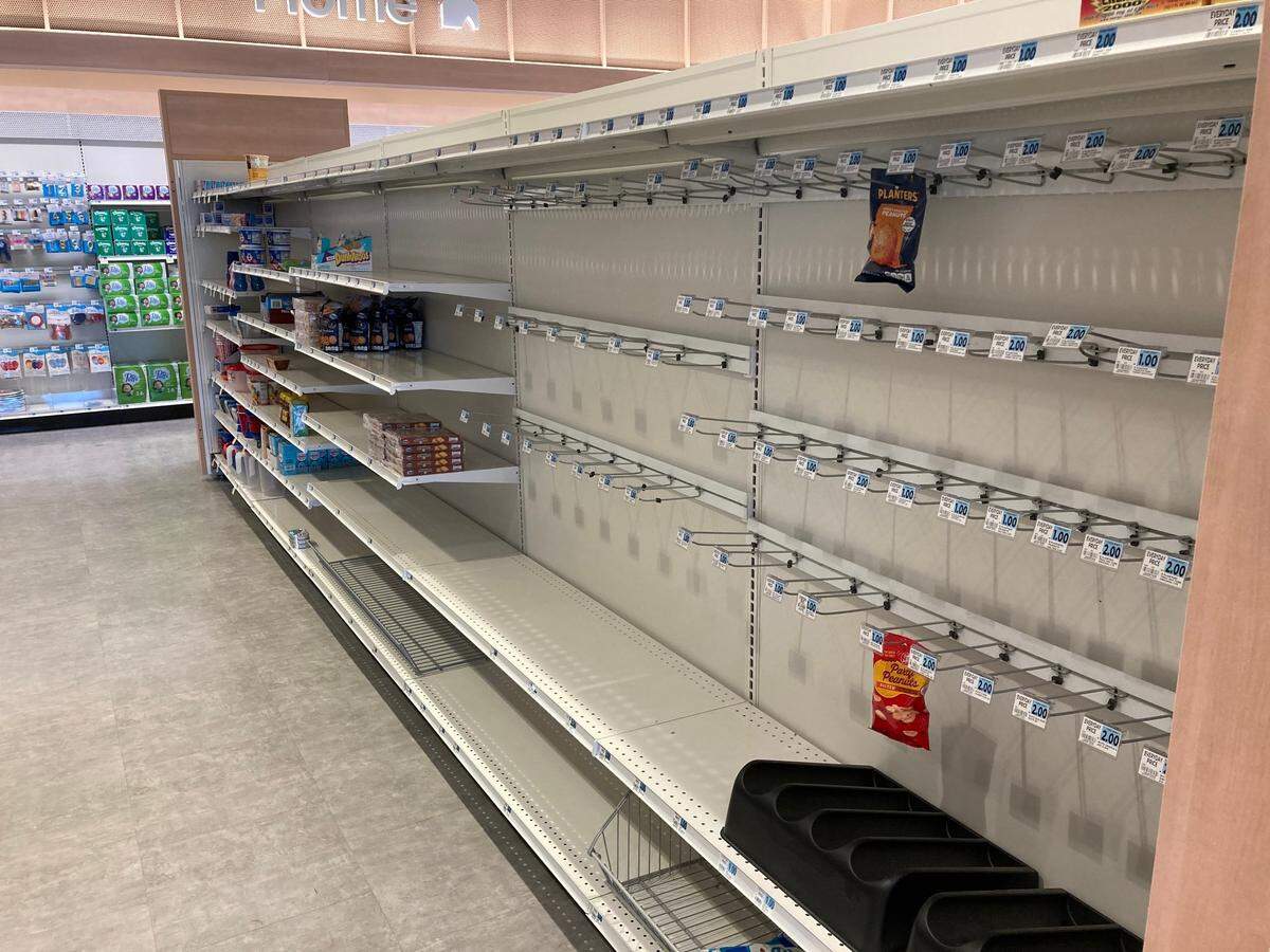 Partially empty shelves at Rite Aid’s store at State and 15th streets in Boise in September. The retailer’s financial struggles have led suppliers to tighten credit terms, leaving Rite Aid unable to maintain enough inventory to stock nonpharmacy goods on its shelves and depressing sales even further, a financial adviser to Rite Aid said in a May 5 filing in the chain’s bankruptcy case.