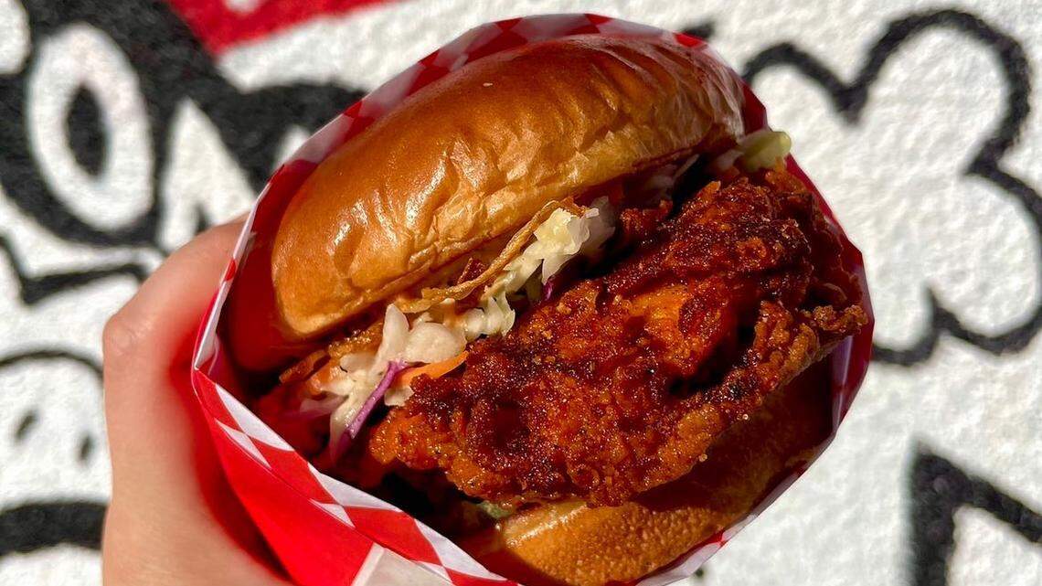 Burnin’ Mouth chicken sandwiches bring the heat, including the Coo Coo, pictured.