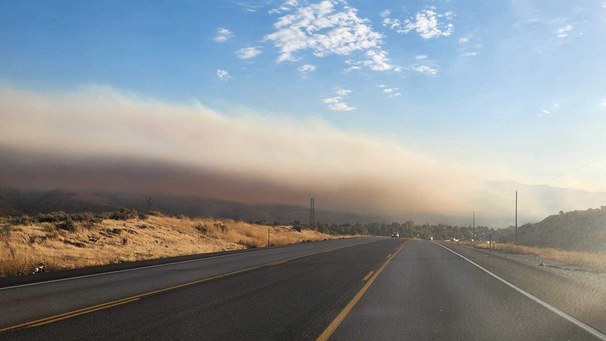 The Valley Fire burns in the Boise Foothills Friday morning.