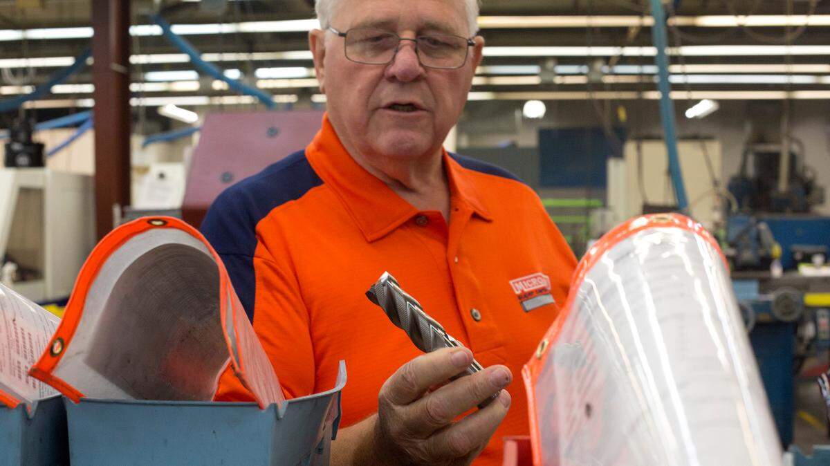 Micro 100 was founded in California in 1967, moved to Meridian in 1980 and now exports around the world. The president and owner, Dale Newberry, is the son of the founder. The company specializes in manufacturing carbide tools. A Massachusetts company just bought it.