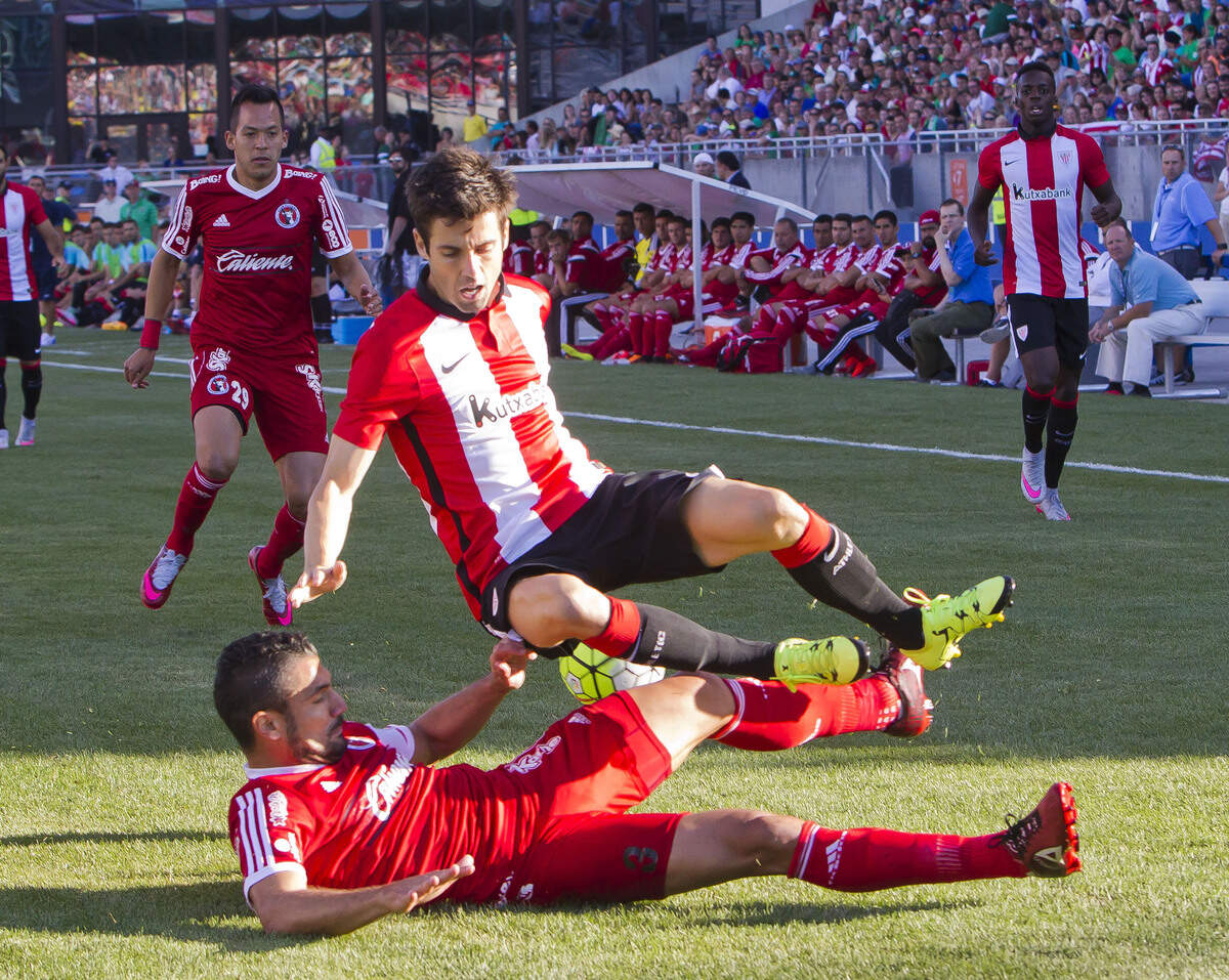 Albertsons Stadium had a slightly different look to it in July 2015, when a grass field was placed over Boise State’s blue turf for the AC Bilbao-Club Tijuana game.
