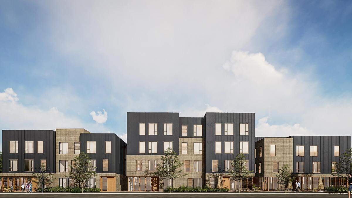 Roundhouse is planning to construct a 40-unit affordable housing building in the West End called the Finch, as shown in this rendering.