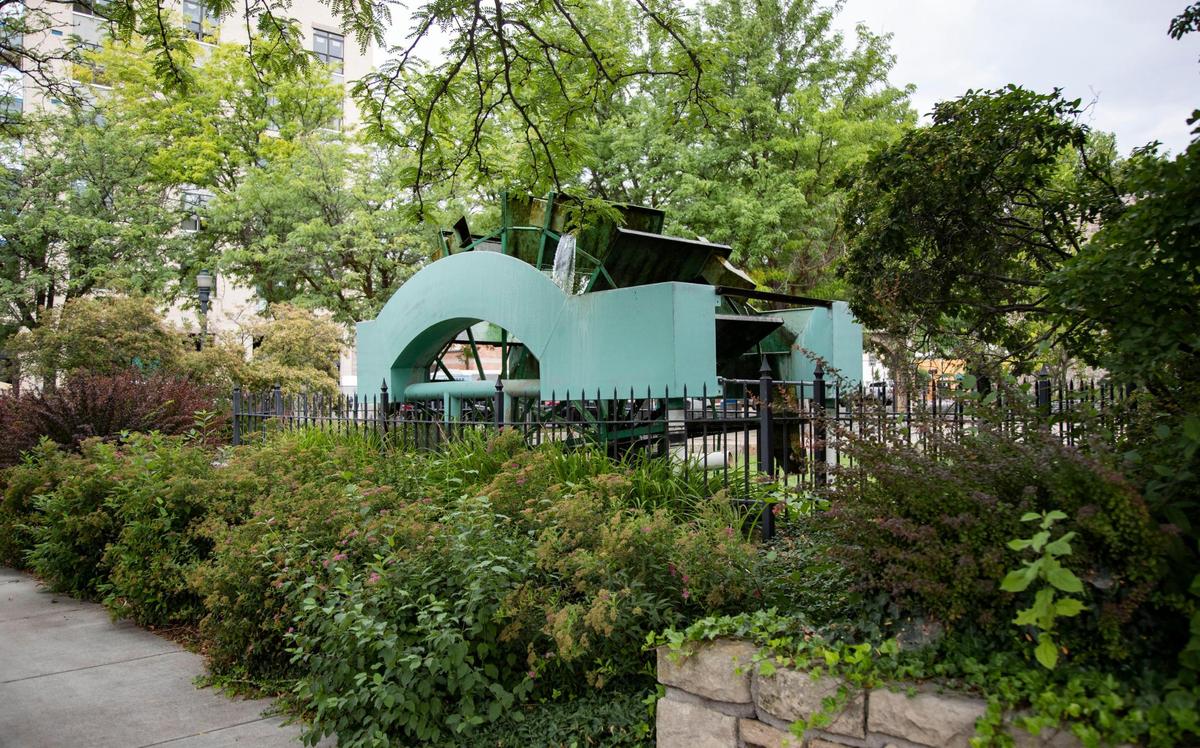 A restored 1910-era water wheel at C.W. Moore Park pays homage to the irrigation canals that played an important part in Boise’s early history.