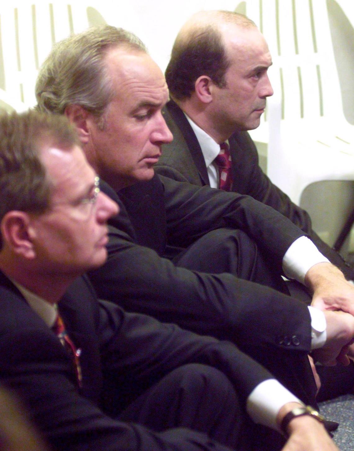 Then-Gov. Dirk Kempthorne and then-Boise Mayor Brent Coles join Said Ahmed-Zaid and other Muslims at prayer on the Friday after 9/11. “May I affirm to you that we are one community,” Kempthorne said.