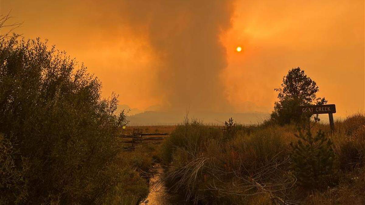 Smoke from the Wapiti Fire on Sept. 1 as seen from Idaho 21 and Goat Creek looking west towards Iron Creek. The Iron Creek area and other residences were evacuated Aug. 23, and residents were allowed to return Thursday.