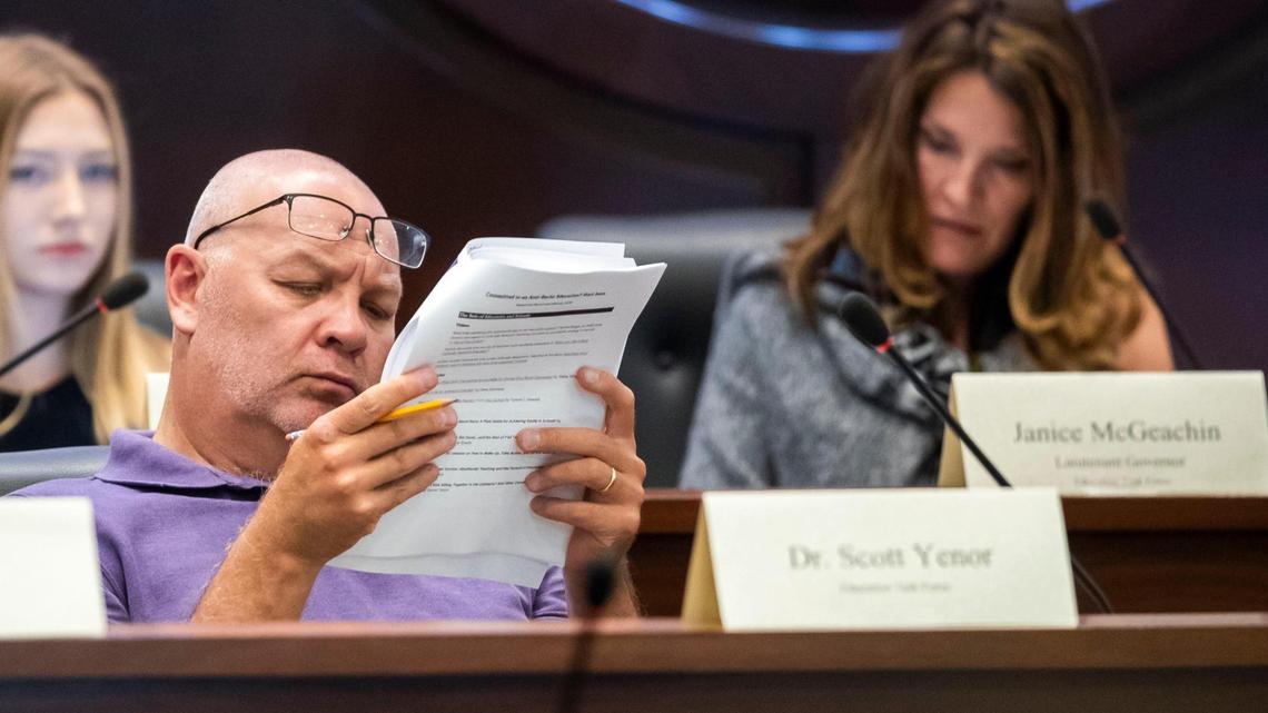 Scott Yenor is shown at the indoctrination task force in this 2021 file photo.