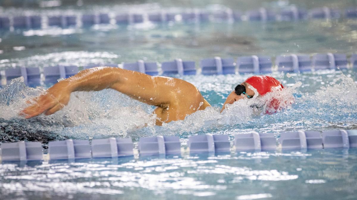 Boise’s Timothy Wong, pictured above during last year's state meet, won the 5A 200 individual medley state title for the second year in a row. This year's state meet was a virtual one due to the coronavirus.