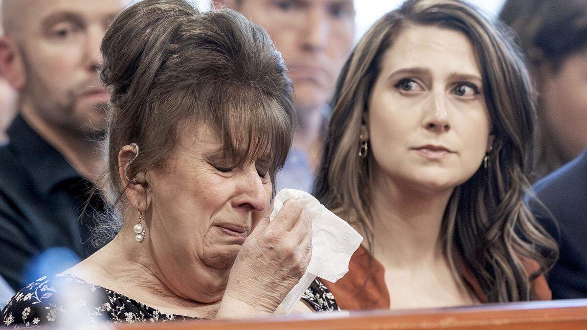 MaryAnn Kohberger, left, mother of Bryan Kohberger, cried as she listened to courtroom testimony as her daughter, Kohberger’s older sister Amanda, also attended her brother’s sentencing hearing in July 2025, at the Ada County Courthouse in Boise. The convicted killer’s father, Michael, was present for his son’s plea hearing earlier that month, while sister Melissa did not attend in person at any of her brother’s Idaho court dates.