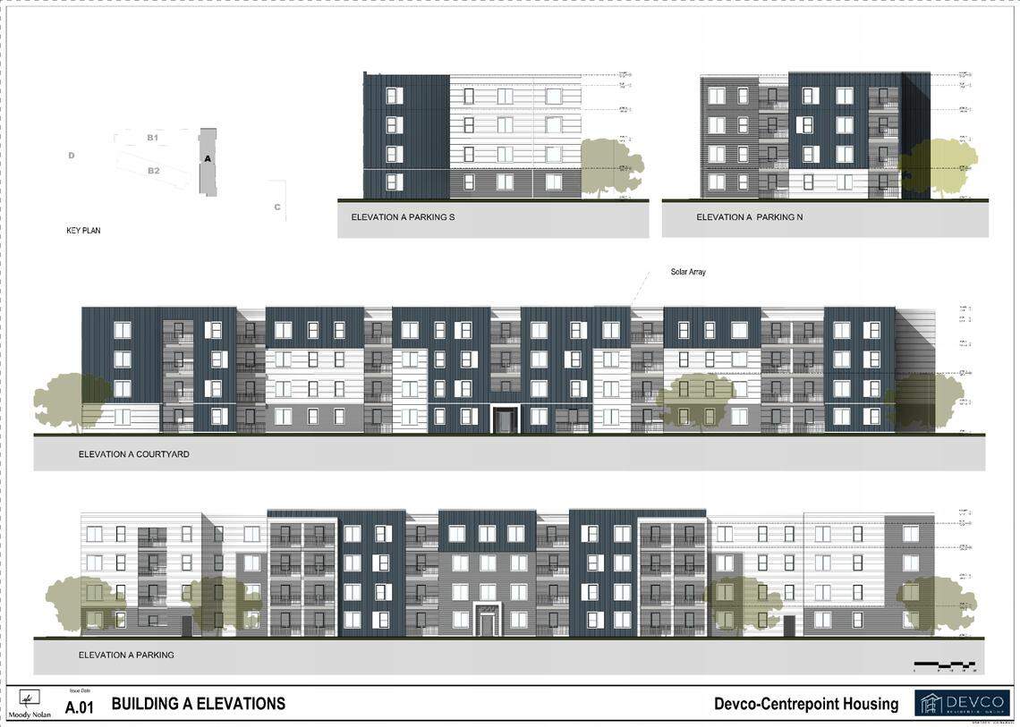 Designs for one of the buildings of the Centrepoint Apartments, which was approved in November but has since been cancelled.