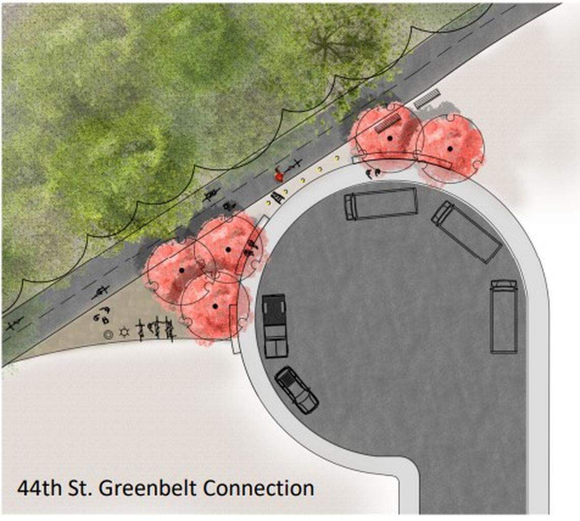 A view of what additional entrances to the Greenbelt in Garden City might look like.